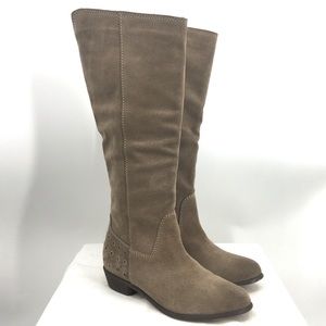 Naughty Monkey Perforated Heel Suede Tall Boot